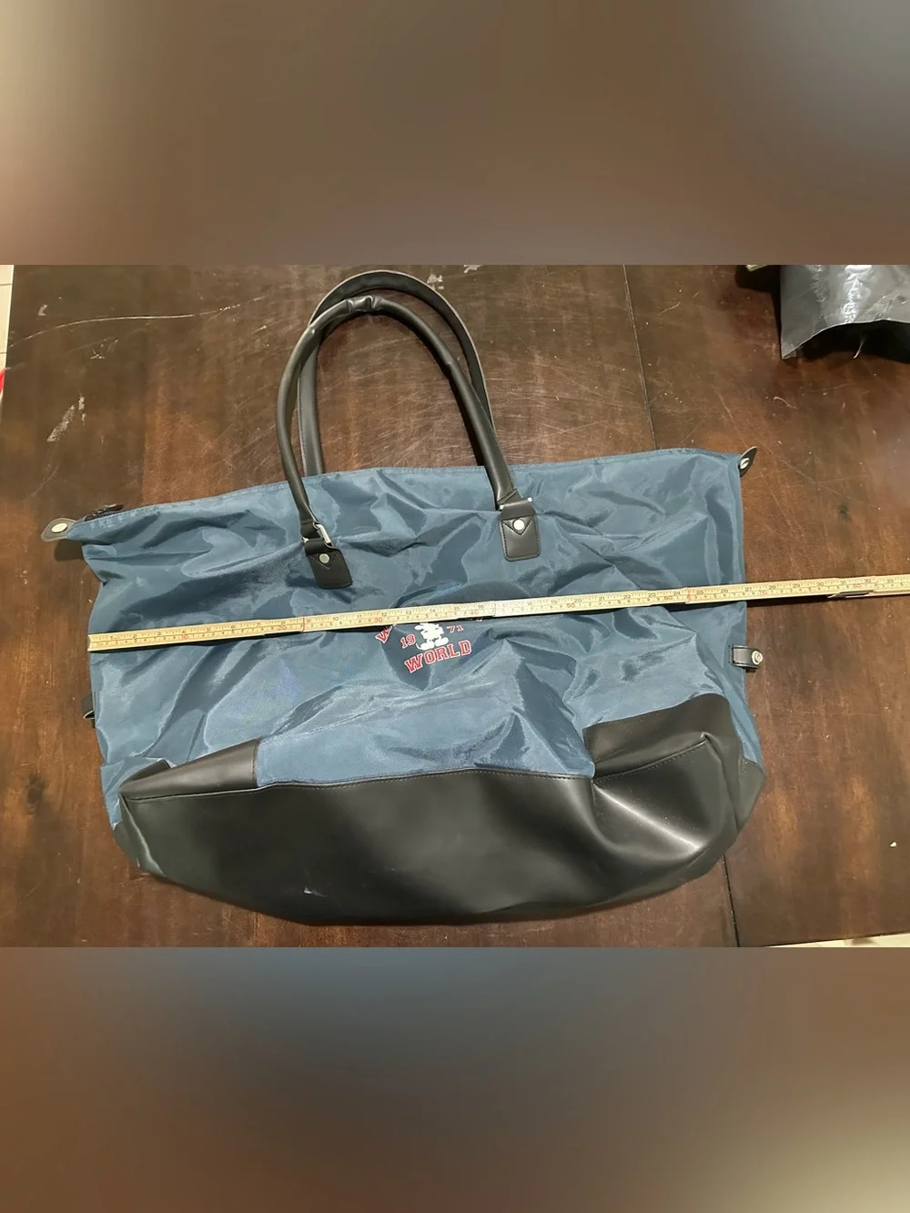 Disney Navy weekender Duffel Tote with Black Trim and Mickey logo